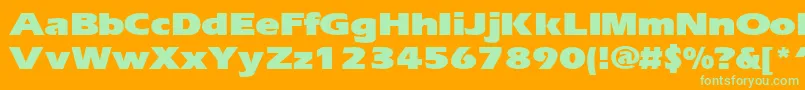 Ergoblke Font – Green Fonts on Orange Background