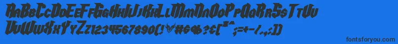 RazorclawBoldItalic Font – Black Fonts on Blue Background