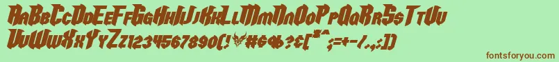 RazorclawBoldItalic Font – Brown Fonts on Green Background
