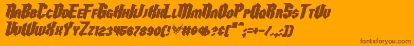 RazorclawBoldItalic Font – Brown Fonts on Orange Background