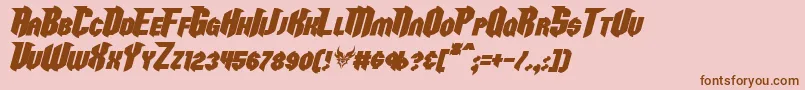 RazorclawBoldItalic Font – Brown Fonts on Pink Background