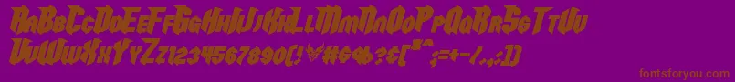 RazorclawBoldItalic Font – Brown Fonts on Purple Background