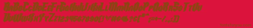 Más sobre la fuente RazorclawBoldItalic fuente RazorclawBoldItalic – Fuentes Marrones Sobre Fondo Rojo