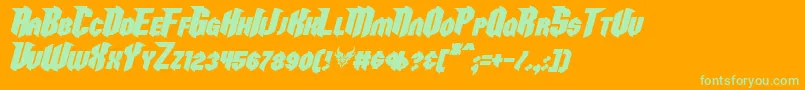 RazorclawBoldItalic Font – Green Fonts on Orange Background