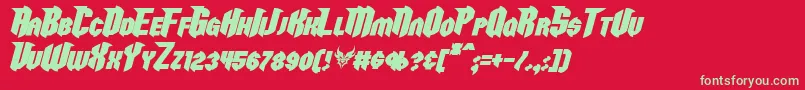 RazorclawBoldItalic Font – Green Fonts on Red Background