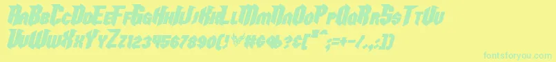 En savoir plus sur la police RazorclawBoldItalic Police RazorclawBoldItalic – polices vertes sur fond jaune