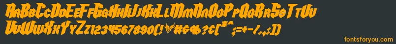 RazorclawBoldItalic Font – Orange Fonts on Black Background