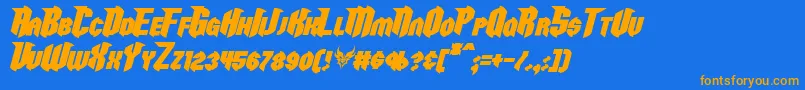 RazorclawBoldItalic-fontti – oranssit fontit sinisellä taustalla