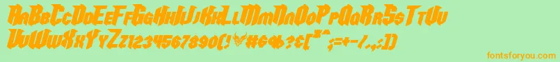 RazorclawBoldItalic Font – Orange Fonts on Green Background