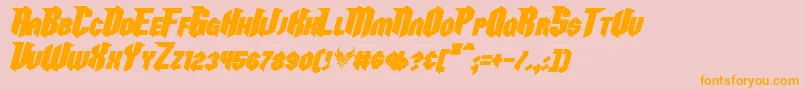 RazorclawBoldItalic Font – Orange Fonts on Pink Background