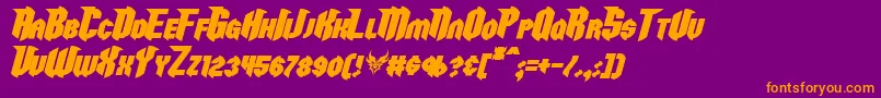 RazorclawBoldItalic Font – Orange Fonts on Purple Background