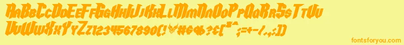 RazorclawBoldItalic Font – Orange Fonts on Yellow Background