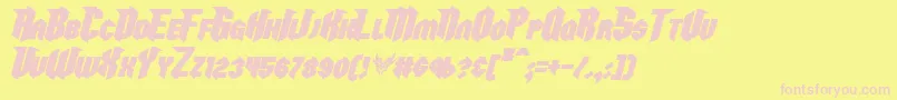 RazorclawBoldItalic Font – Pink Fonts on Yellow Background