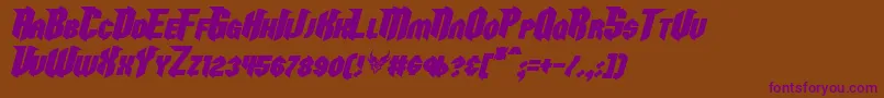RazorclawBoldItalic Font – Purple Fonts on Brown Background