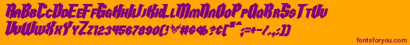 RazorclawBoldItalic Font – Purple Fonts on Orange Background