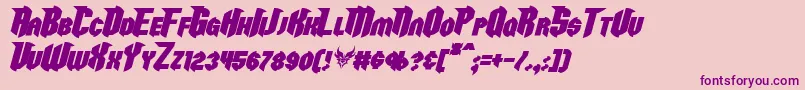 RazorclawBoldItalic Font – Purple Fonts on Pink Background