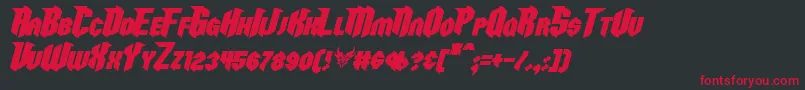 RazorclawBoldItalic Font – Red Fonts on Black Background