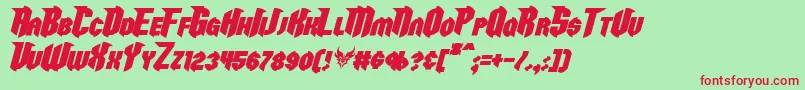 フォントRazorclawBoldItalic – 赤い文字の緑の背景