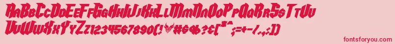 RazorclawBoldItalic Font – Red Fonts on Pink Background