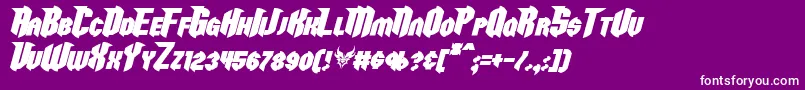 RazorclawBoldItalic Font – White Fonts on Purple Background