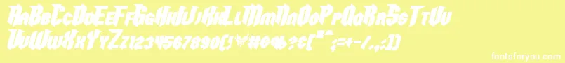 RazorclawBoldItalic Font – White Fonts on Yellow Background