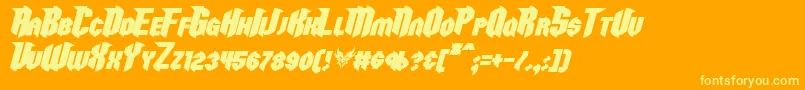 Czcionka RazorclawBoldItalic – żółte czcionki na pomarańczowym tle