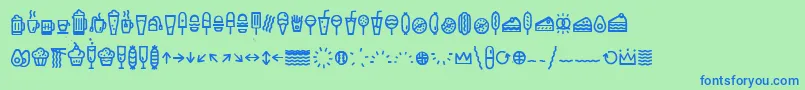 Шрифт EscalopeCrustThreeIcons – синие шрифты на зелёном фоне