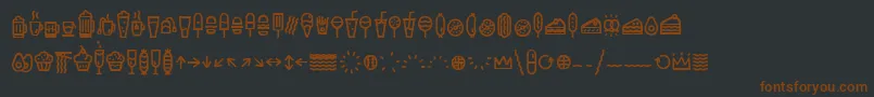 Шрифт EscalopeCrustThreeIcons – коричневые шрифты на чёрном фоне