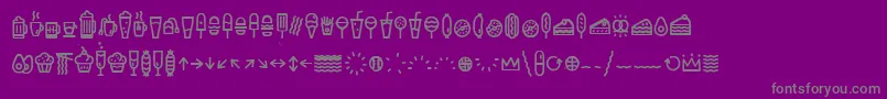 EscalopeCrustThreeIcons Font – Gray Fonts on Purple Background