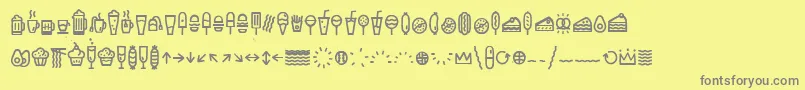 EscalopeCrustThreeIcons Font – Gray Fonts on Yellow Background