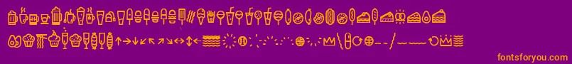 EscalopeCrustThreeIcons Font – Orange Fonts on Purple Background