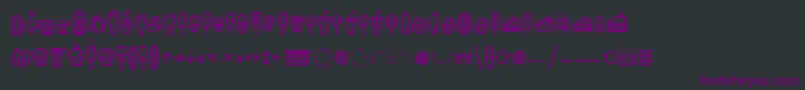 Czcionka EscalopeCrustThreeIcons – fioletowe czcionki na czarnym tle