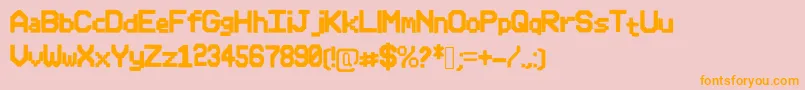 fuente PixleFont – Fuentes Naranjas Sobre Fondo Rosa