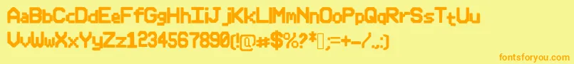 Police PixleFont – polices orange sur fond jaune