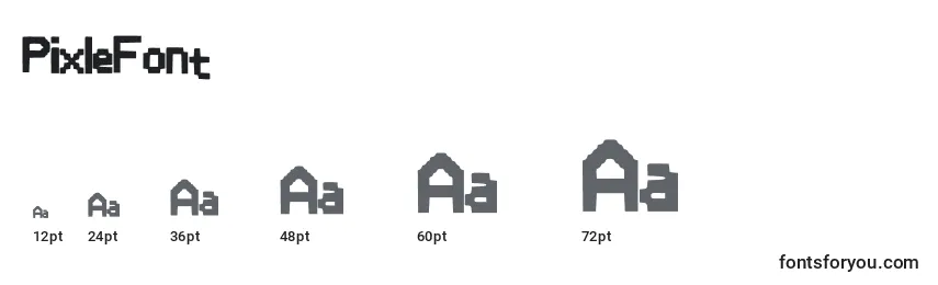 Размеры шрифта PixleFont