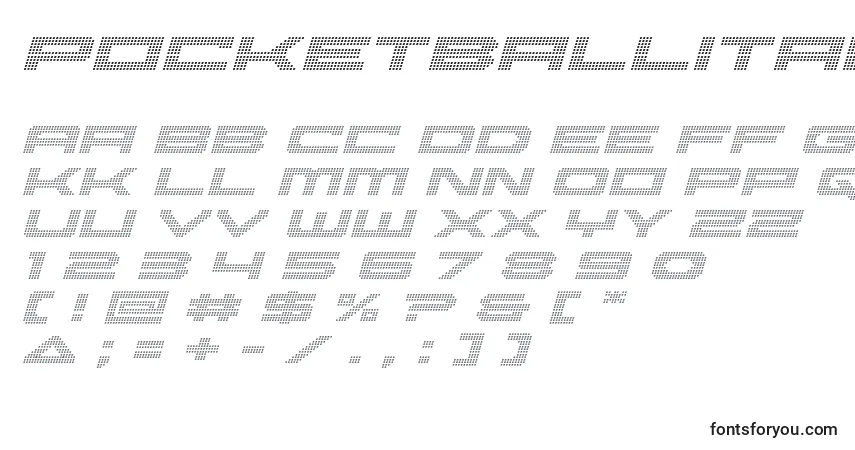 Pocketballital Font – alphabet, numbers, special characters