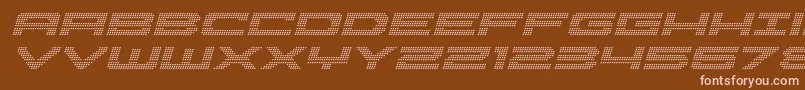 Pocketballital-Schriftart – Rosa Schriften auf braunem Hintergrund