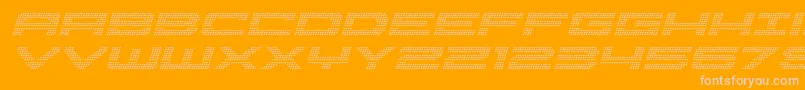 Pocketballital-Schriftart – Rosa Schriften auf orangefarbenem Hintergrund