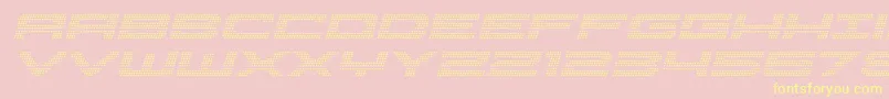 Pocketballital-Schriftart – Gelbe Schriften auf rosa Hintergrund