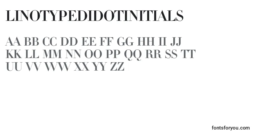 A fonte LinotypeDidotInitials – alfabeto, números, caracteres especiais