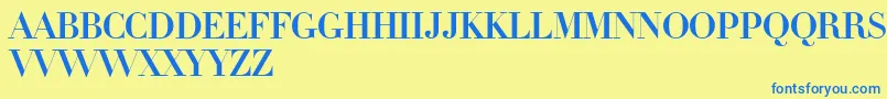 フォントLinotypeDidotInitials – 青い文字が黄色の背景にあります。