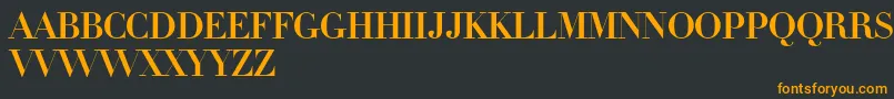 フォントLinotypeDidotInitials – 黒い背景にオレンジの文字