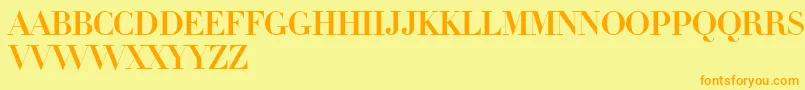 フォントLinotypeDidotInitials – オレンジの文字が黄色の背景にあります。