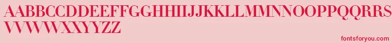 フォントLinotypeDidotInitials – ピンクの背景に赤い文字