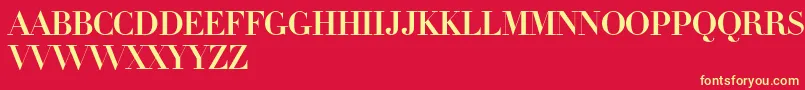 フォントLinotypeDidotInitials – 黄色の文字、赤い背景