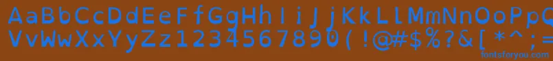 Fonte OpendyslexicmonoRegular – fontes azuis em um fundo marrom