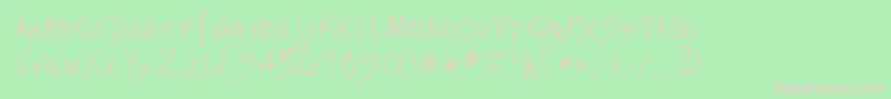 MrsdogRegular Font – Pink Fonts on Green Background