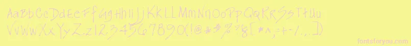 MrsdogRegular Font – Pink Fonts on Yellow Background