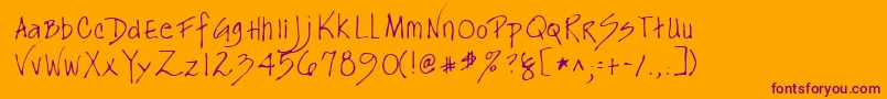MrsdogRegular Font – Purple Fonts on Orange Background
