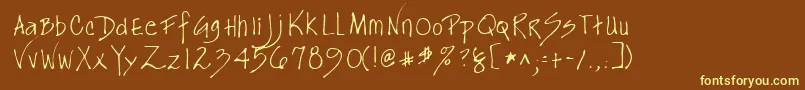 MrsdogRegular Font – Yellow Fonts on Brown Background